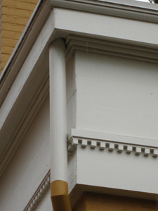 restored molding above kitchen replicated by Welch Millwork and Design