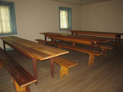 feast tables at New Harmony, replicated by Welch Millwork and Design