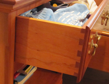 drawer of nightstand constructed by Welch Millwork and Design