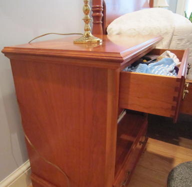 side view of nightstand constructed by Welch Millwork and Design